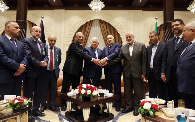 فلسطینی صدر محمود عباسی کی حماس رہنما اسماعیل ہانیہ سے ملاقات
