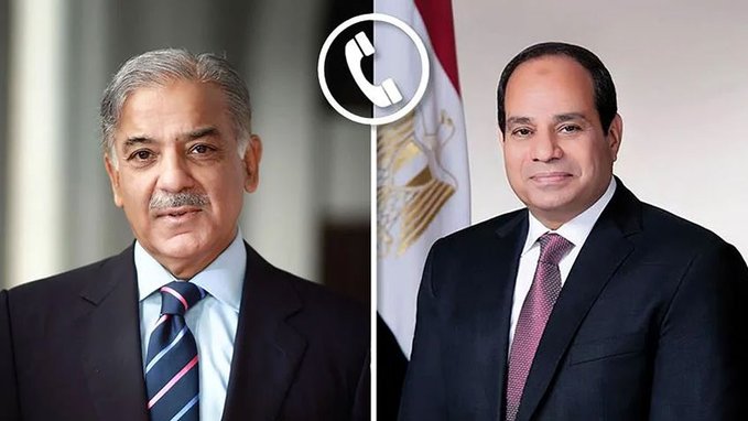 مصری صدر کا شہباز شریف کو ٹیلی فون، سیلاب کی تباہ کاریوں پر اظہار افسوس