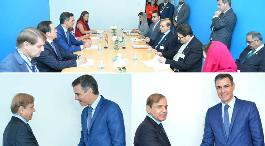 وزیراعظم شہباز شریف کی ہسپانوی صدر سے ملاقات، علاقائی امور پر تبادلہ خیال