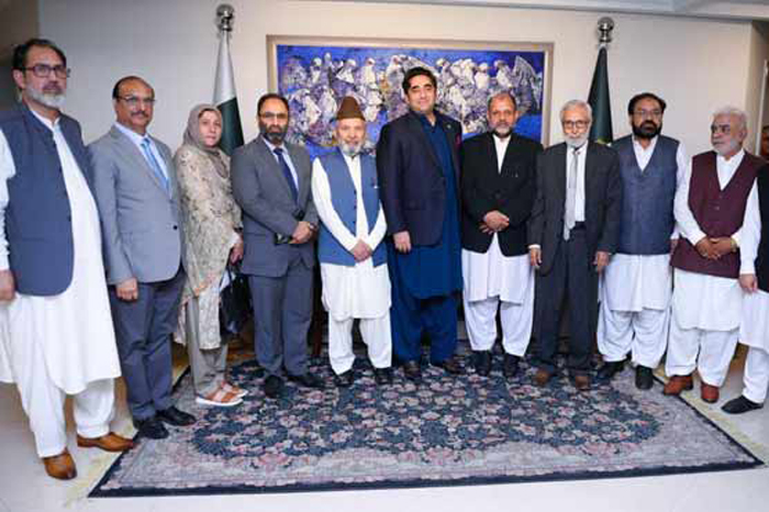 وزیر خارجہ بلاول بھٹو زرداری سے آل پارٹیز حریت کانفرنس آزاد کشمیر کے رہنماؤں کی ملاقات