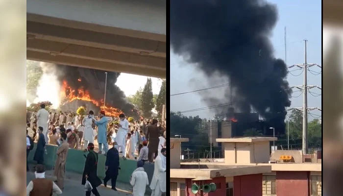 پشاور میں ریڈیو پاکستان پر پی ٹی آئی مظاہرین کا حملہ، پولیس کیساتھ جھڑپوں میں 4 افراد جاں بحق