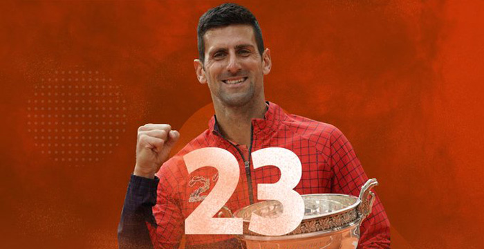 جوکووچ نے فرنچ اوپن جیت کر سب سے زیادہ گرینڈ سلم ٹائٹل جیتنے کا ریکارڈ قائم کر دیا