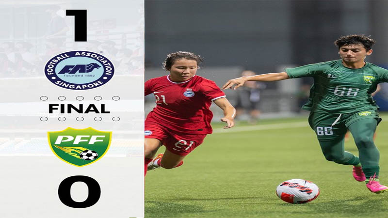 پاکستان ویمنز فٹبال ٹیم کو واحد دوستانہ میچ میں سنگاپور کے ہاتھوں شکست