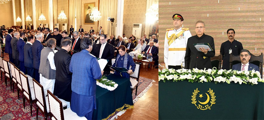 نگران وفاقی کابینہ نے حلف اٹھا لیا