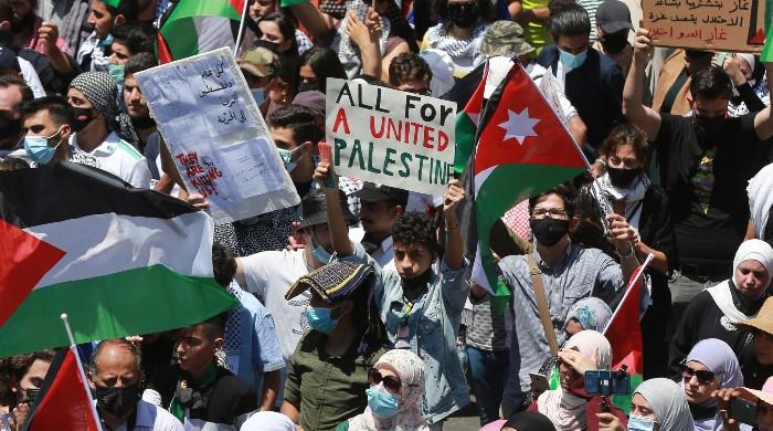 لندن،غزہ میں اسرائیلی جارحیت کےخلاف ایک لاکھ افراد کا احتجاج