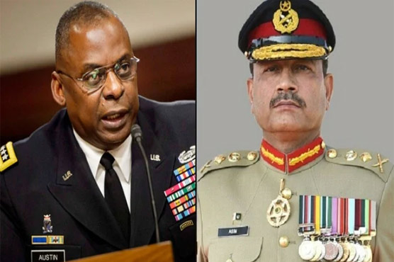 آرمی چیف کی امریکی وزیردفاع سے ملاقات، دو طرفہ تعاون پر تبادلہ خیال