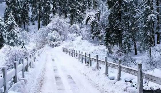 سوات کے سیاحتی مقامات کالام اور مالم جبہ میں برفباری جاری