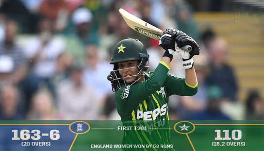 قومی ویمنز کرکٹ ٹیم کو پہلے ٹی ٹوئنٹی میچ میں انگلش ویمنز ٹیم کے ہاتھوں شکست