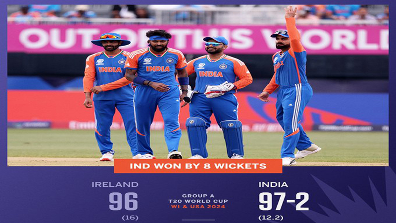 ٹی ٹوئنٹی ورلڈ کپ، بھارت نے آئرلینڈ کو با آسانی 8 وکٹوں سے شکست دیدی