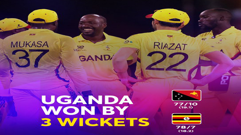ٹی ٹوئنٹی ورلڈ کپ، یوگینڈا نے پاپوا نیو گنی کو 3 وکٹوں سے شکست دیدی