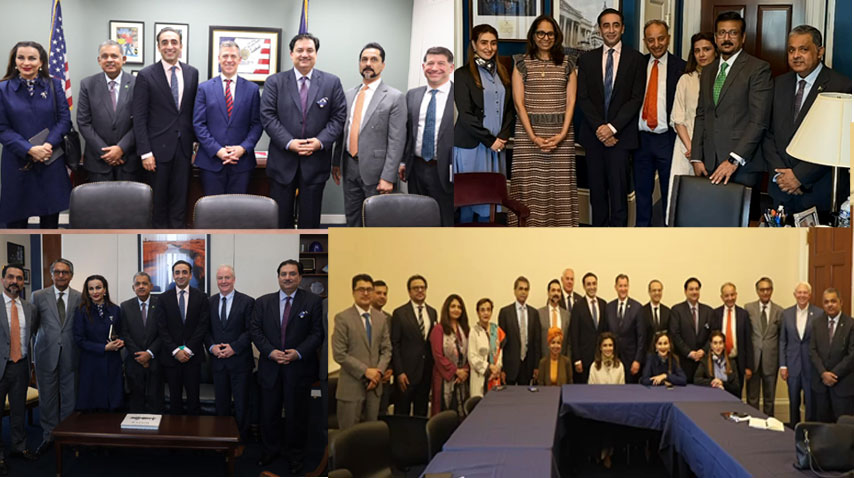 پاکستان کے پارلیمانی وفد کی امریکی کانگریس کے ارکان سے ملاقاتیں