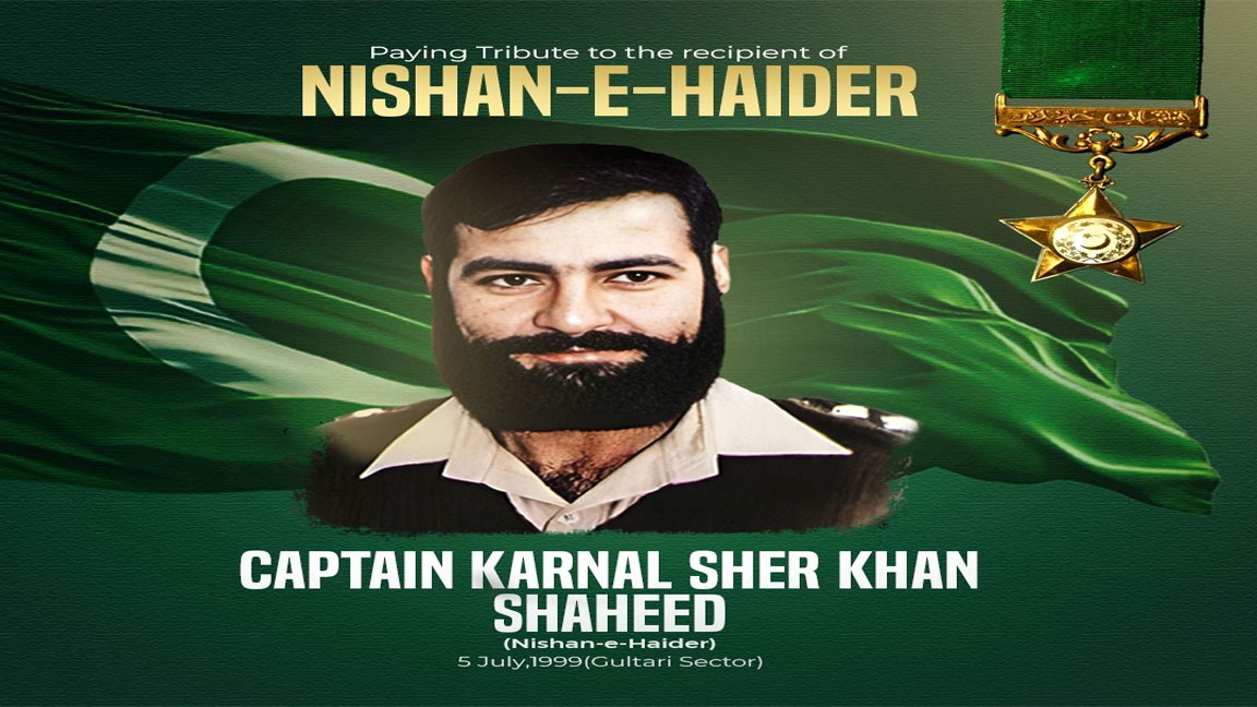 کیپٹن کرنل شیرخان شہید نشان حیدرکی چھبیسویں برسی آج منائی جا رہی ہے۔