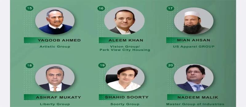 پاکستان کے چالیس بڑے ارب پتی کاروباری گروپس اوربیس بڑی پبلک لسٹڈ کمپنیوں کی فہرست سامنے آگئی