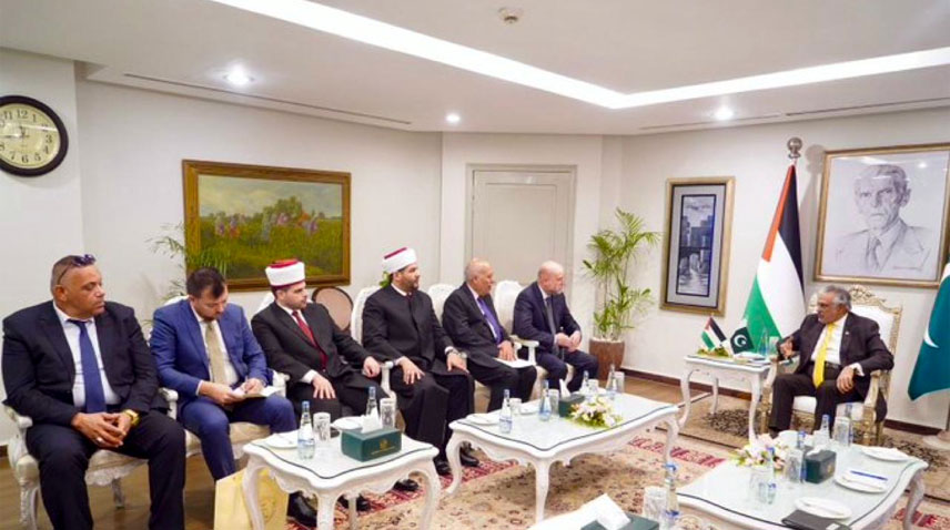 نائب وزیراعظم کا فلسطینیوں کے ساتھ غیر متزلزل یکجہتی کا اعادہ