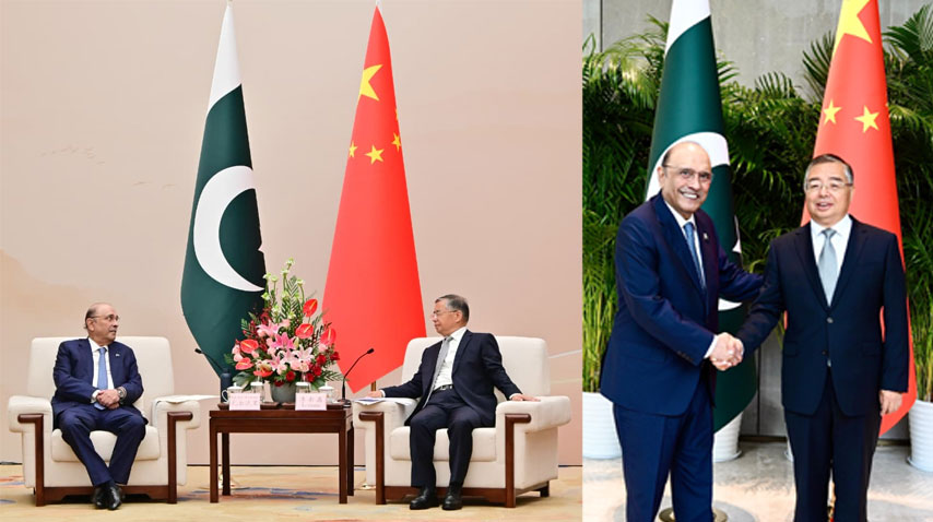 صدر آصف علی زرداری کا پاکستان اور چین کے درمیان وسیع تر تعاون پر زور