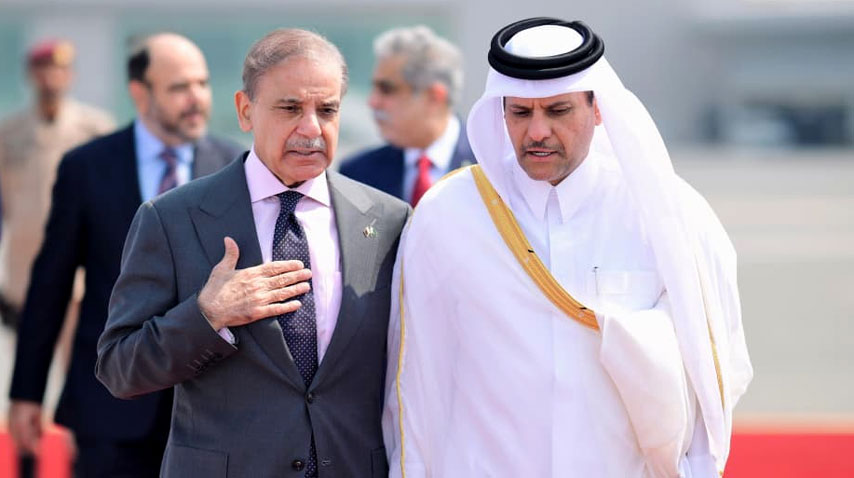 وزیراعظم قطر کا ایک روزہ دورہ مکمل کر کے واپس وطن روانہ