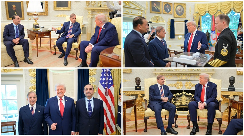 وزیراعظم شہباز شریف، فیلڈ مارشل عاصم منیر کی امریکی صدر ٹرمپ سے ملاقات