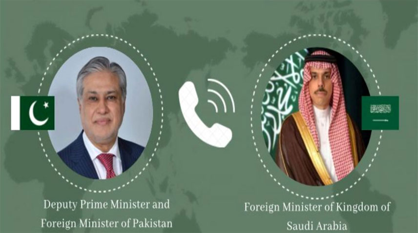 نائب وزیراعظم،سعودی وزیرخارجہ کاغزہ میں امن کیلئےسفارتی کوششوں کاجائزہ