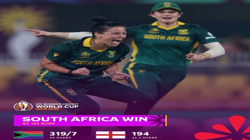 ویمنز ورلڈ کپ، جنوبی افریقہ کی ٹیم انگلینڈ کو شکست دیکر پہلی بار فائنل میں پہنچ گئی