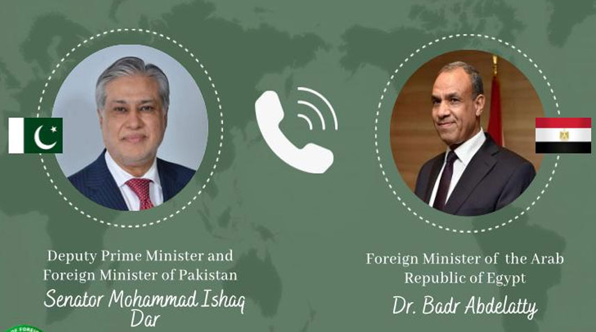 نائب وزیر اعظم اسحاق ڈار کا مصر اور عمان کے وزیر خارجہ سے ٹیلی فون رابطہ