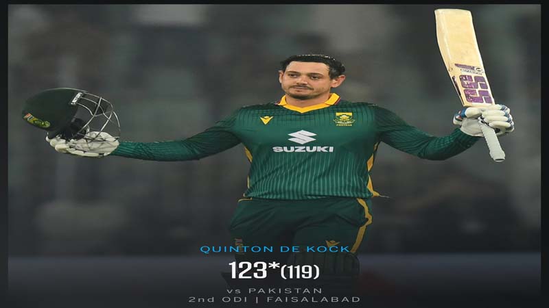 ڈی کوک کی ناقابل شکست سنچری، پاکستان کو دوسرے ون ڈے میچ میں شکست