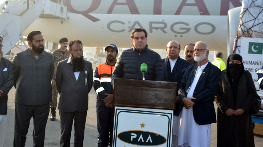 این ڈی ایم اے نے  فلسطینی عوام کے لیے 27ویں امدادی کھیپ کی روانہ کردی