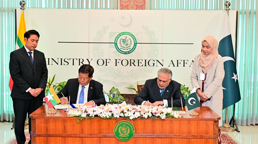 پاکستان اور میانمار کے درمیان سیاسی مشاورت کے لیے مفاہمتی یادداشت پر دستخط