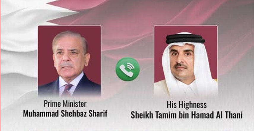 وزیراعظم کا امیرِ قطر سے ٹیلیفونک رابطہ، خطے میں جاری جنگ پر اظہارِ تشویش