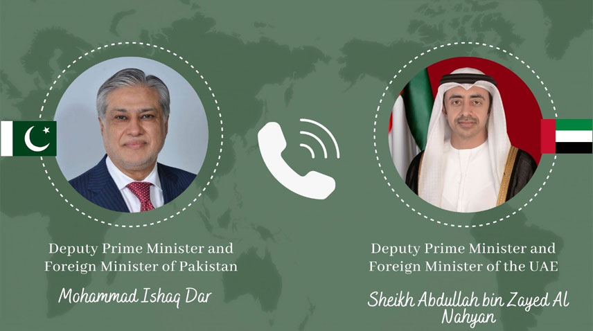 نائب وزیراعظم، یواے ای کے وزیرخارجہ کا خطے کی صورتحال پر تبادلہ خیال